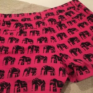 Ladies Crown & Ivy Bermuda shorts. Navy blue/pink